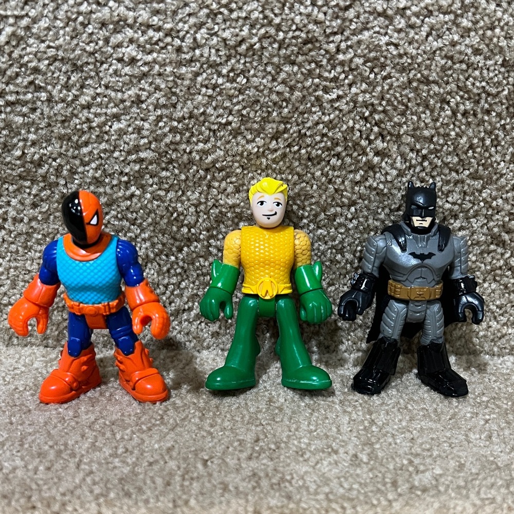 Imaginext lot of 3 figures DC Comics Batman Aquaman Deathstroke Justice League